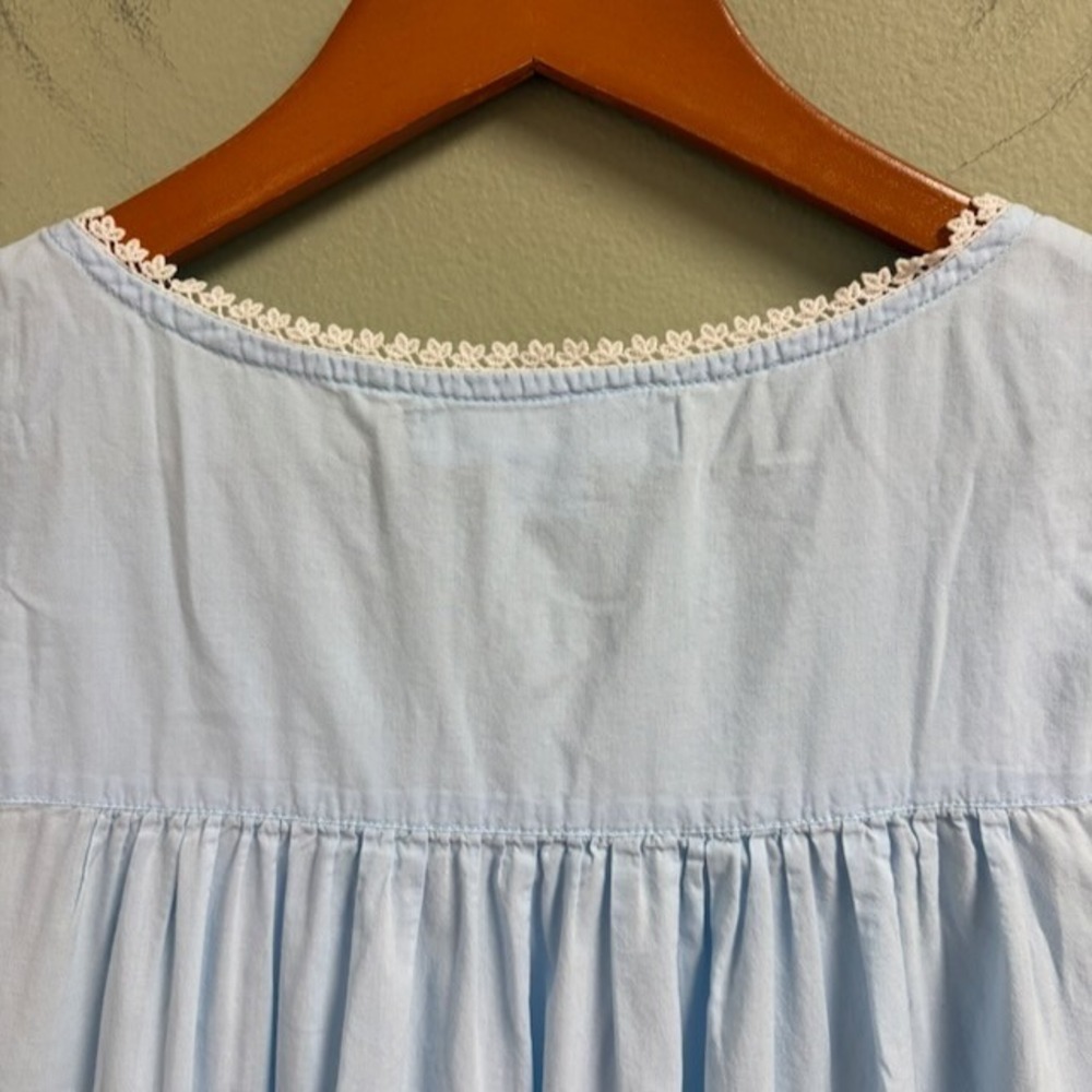 Eileen West Womens Cotton Ballet Nightgown Blue Lace Trim Cottagecore S Prairie - Picture 4 of 9
